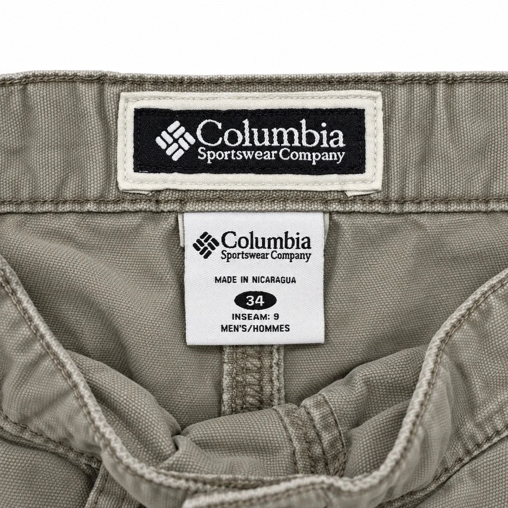 Columbia Mens Cargo Shorts Gray Size 34 Hiking Outdoor Utility Canvas 9 Inseam